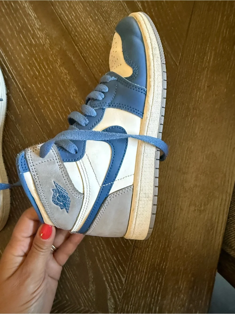 Nike air Jordan’s Kids High-Top Sneakers in Blue and White